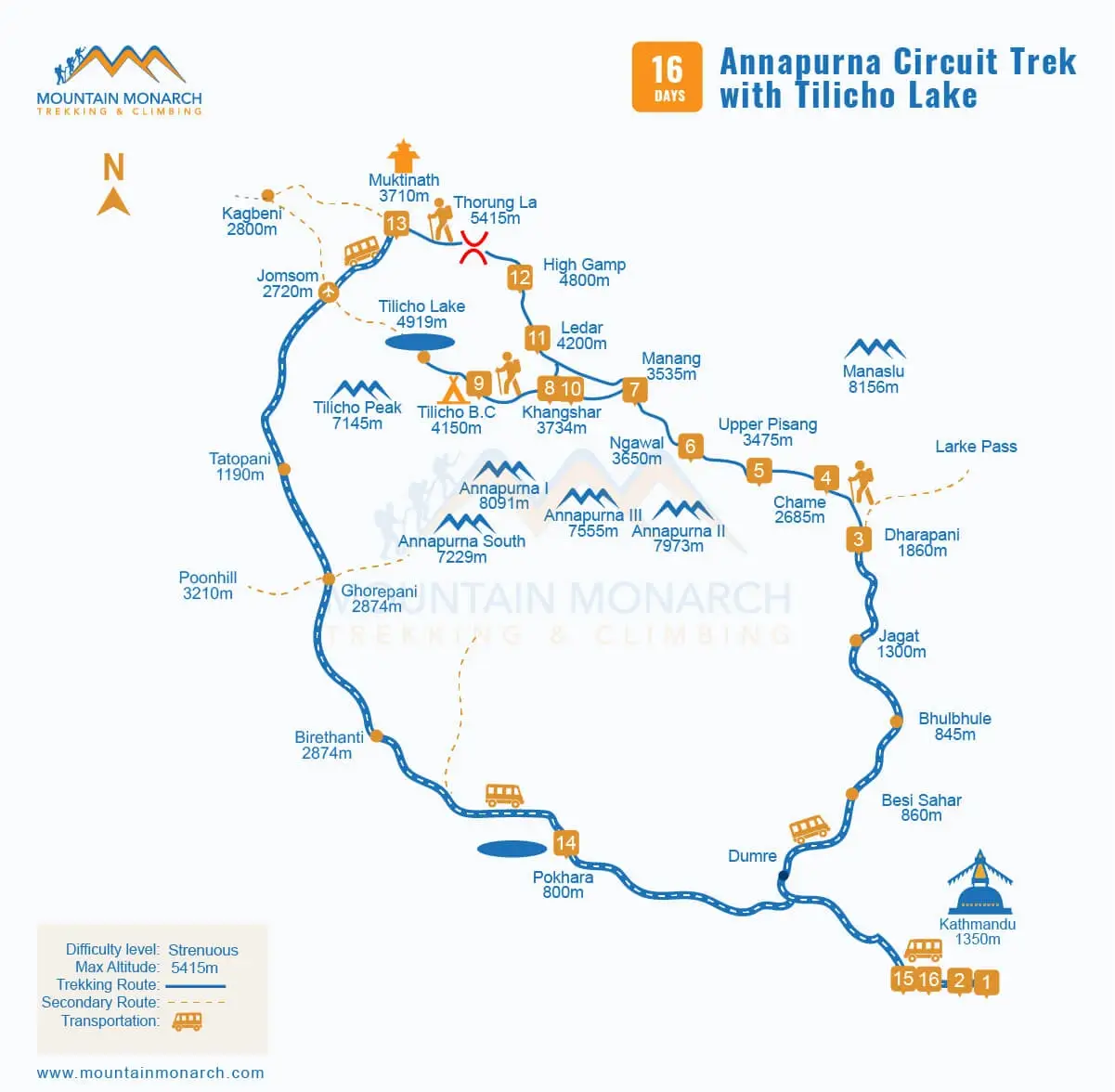 Annapurna Circuit Trek Map